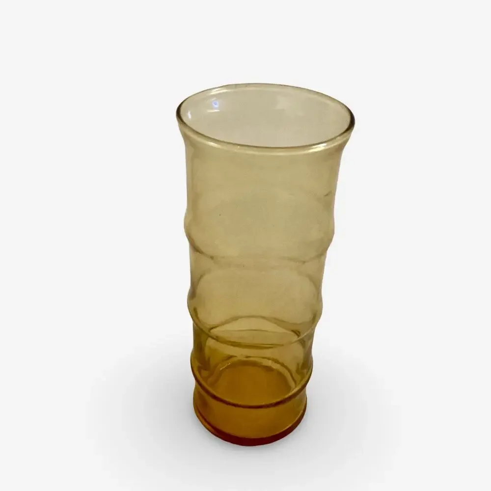 Amber Glass Textured Flower Vase